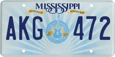 MS license plate AKG472