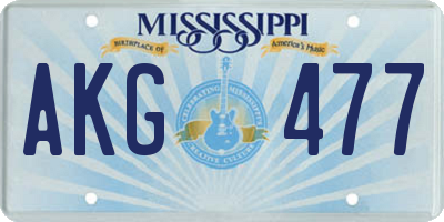 MS license plate AKG477