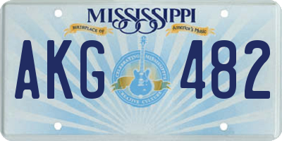 MS license plate AKG482