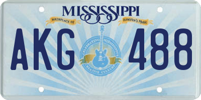 MS license plate AKG488