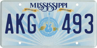 MS license plate AKG493