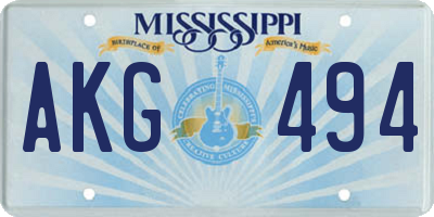 MS license plate AKG494