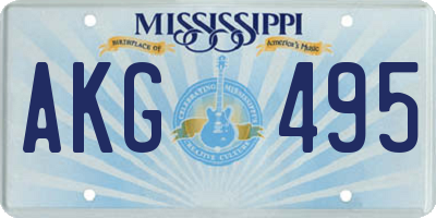 MS license plate AKG495