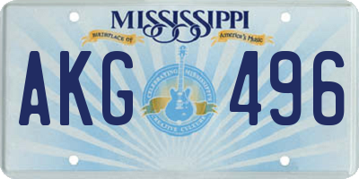 MS license plate AKG496