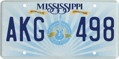 MS license plate AKG498