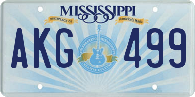 MS license plate AKG499