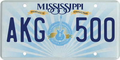 MS license plate AKG500
