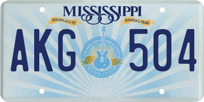 MS license plate AKG504