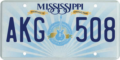 MS license plate AKG508