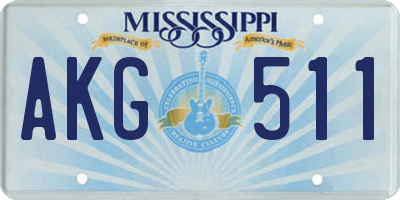 MS license plate AKG511