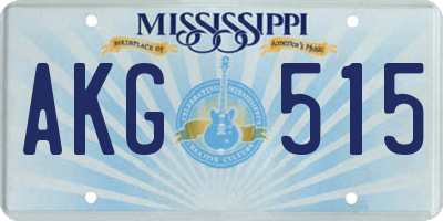 MS license plate AKG515