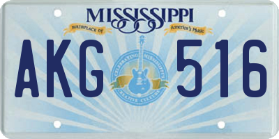 MS license plate AKG516