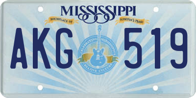 MS license plate AKG519