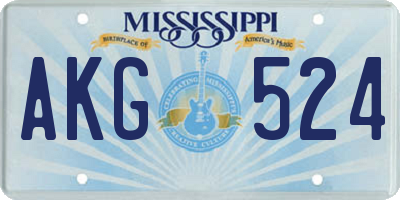 MS license plate AKG524