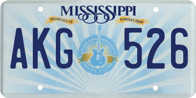 MS license plate AKG526