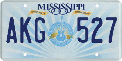 MS license plate AKG527
