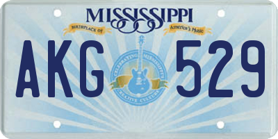MS license plate AKG529