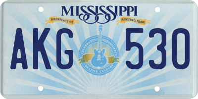 MS license plate AKG530