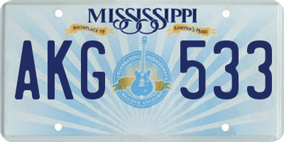 MS license plate AKG533