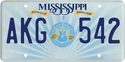 MS license plate AKG542