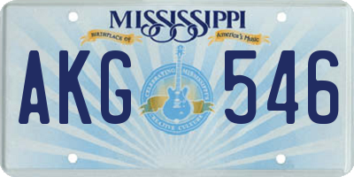 MS license plate AKG546