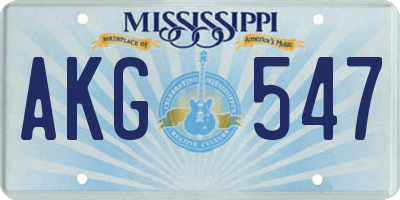 MS license plate AKG547