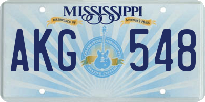 MS license plate AKG548