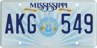 MS license plate AKG549