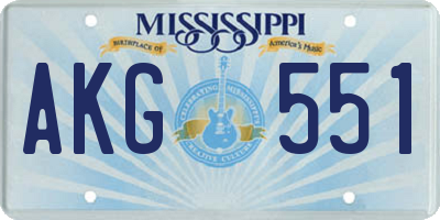 MS license plate AKG551
