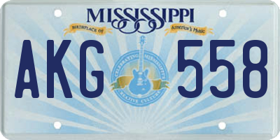 MS license plate AKG558