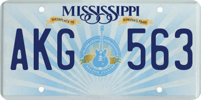 MS license plate AKG563