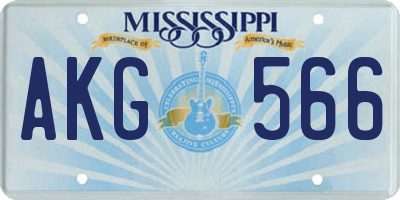 MS license plate AKG566