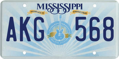 MS license plate AKG568
