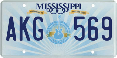 MS license plate AKG569