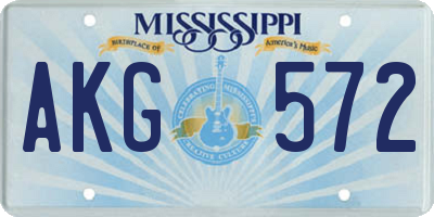 MS license plate AKG572