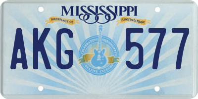 MS license plate AKG577
