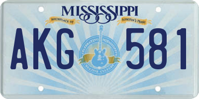 MS license plate AKG581