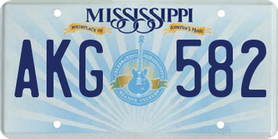 MS license plate AKG582