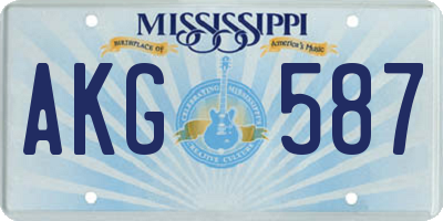 MS license plate AKG587