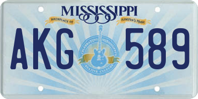 MS license plate AKG589