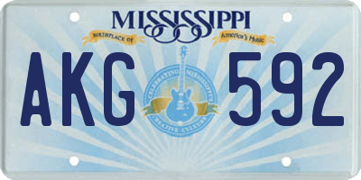 MS license plate AKG592