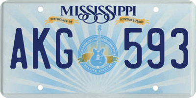 MS license plate AKG593