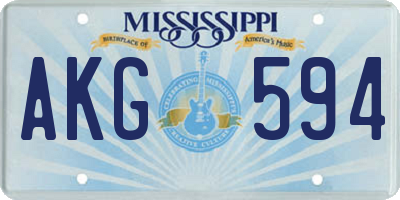 MS license plate AKG594