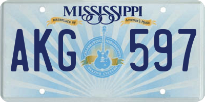 MS license plate AKG597