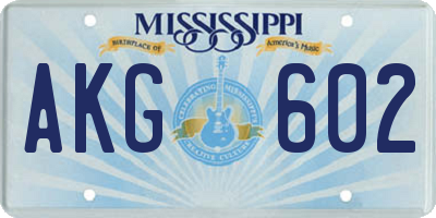 MS license plate AKG602