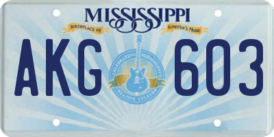 MS license plate AKG603