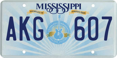 MS license plate AKG607