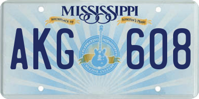 MS license plate AKG608