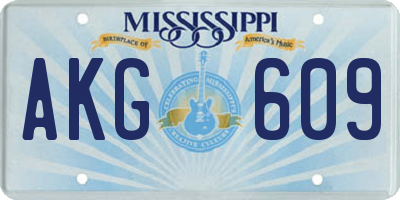 MS license plate AKG609