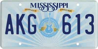 MS license plate AKG613